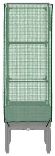 Rattan megjelenésű magaságyás melegháztakaróval 40x40x140 cm