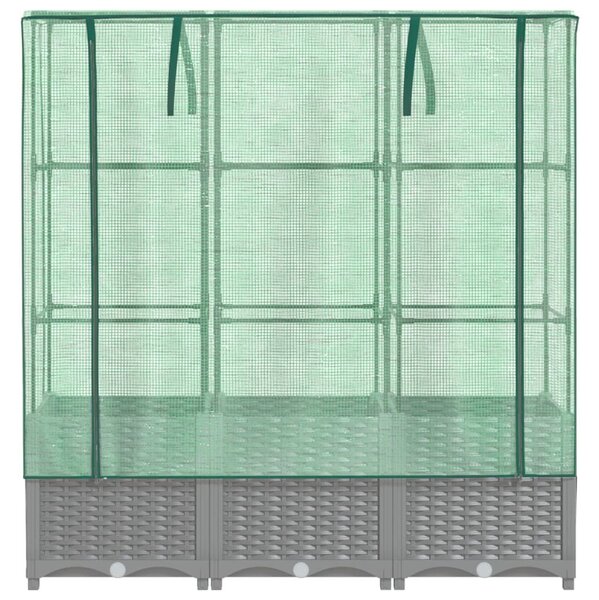 Rattan megjelenésű magaságyás melegháztakaróval 120x40x138 cm
