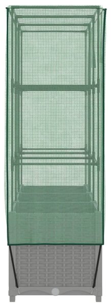 Rattan megjelenésű magaságyás melegháztakaróval 120x40x138 cm