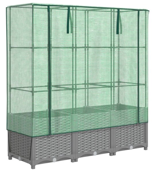 Rattan megjelenésű magaságyás melegháztakaróval 120x40x138 cm