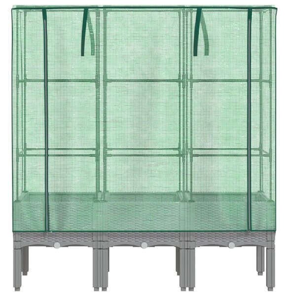 Rattan megjelenésű magaságyás melegháztakaróval 120x40x140 cm
