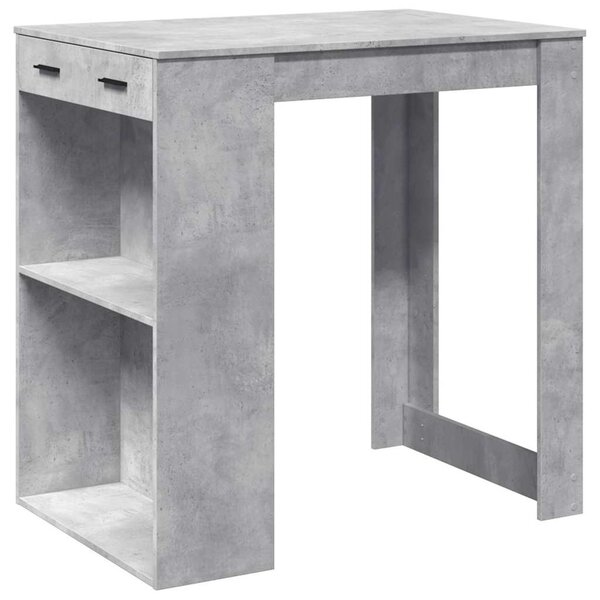Betonszürke szerelt fa bárasztal 102 x 70 x 103,5 cm