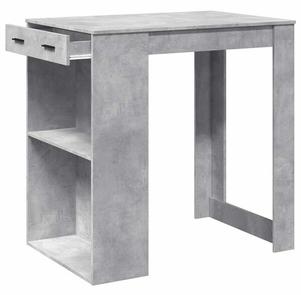 Betonszürke szerelt fa bárasztal 102 x 70 x 103,5 cm