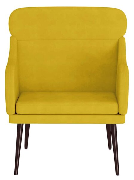 Sárga bársonyfotel 63 x 76 x 80 cm