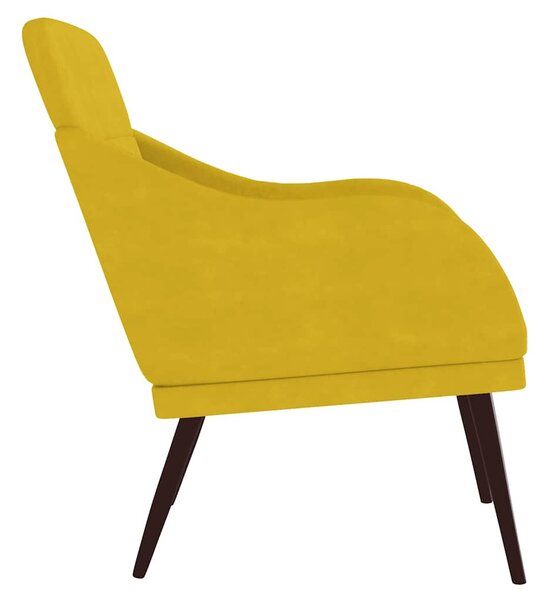 Sárga bársonyfotel 63 x 76 x 80 cm