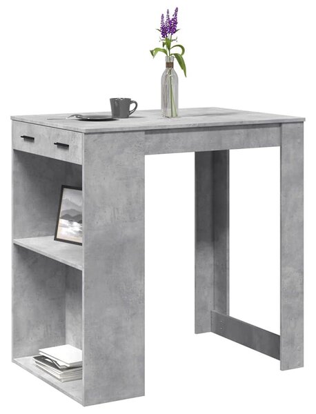 Betonszürke szerelt fa bárasztal 102 x 70 x 103,5 cm