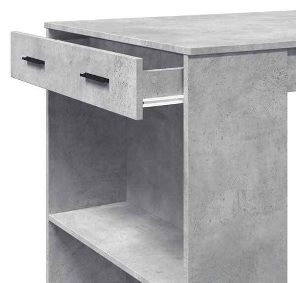 Betonszürke szerelt fa bárasztal 102 x 70 x 103,5 cm