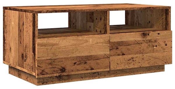 Antik fa színű dohányzóasztal LED-lámpákkal 90 x 49 x 40 cm