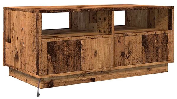 Antik fa színű dohányzóasztal LED-lámpákkal 90 x 49 x 40 cm