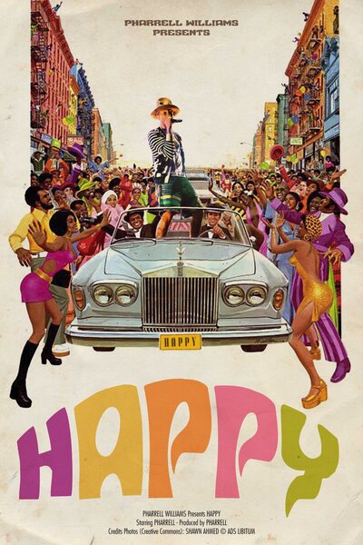 Művészi plakát HAPPY, (26.7 x 40 cm)