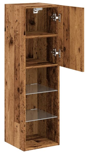 Antik fa színű TV-szekrény LED-lámpákkal 30,5 x 30 x 102 cm