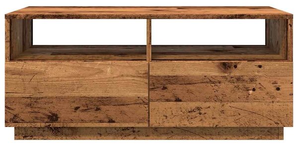 Antik fa színű dohányzóasztal LED-lámpákkal 90 x 49 x 40 cm