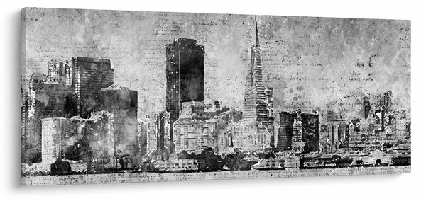 Kép - Kávé művészeti város (120x50 cm)