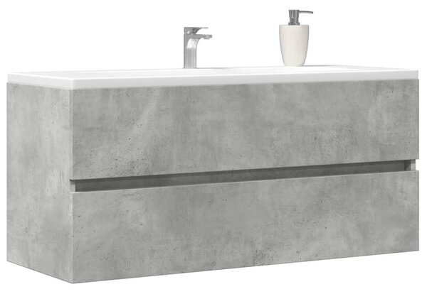 Betonszürke szerelt fa mosdószekrény 100 x 38,5 x 45 cm