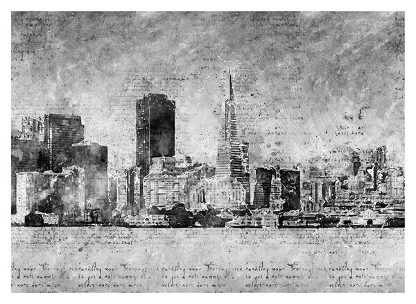 Kép - Kávé művészeti város (70x50 cm)