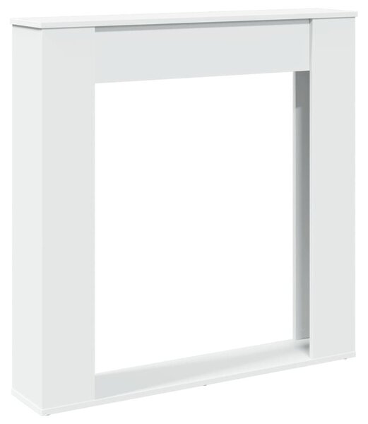 Fehér szerelt fa kandallóburkolat 100 x 20 x 100 cm