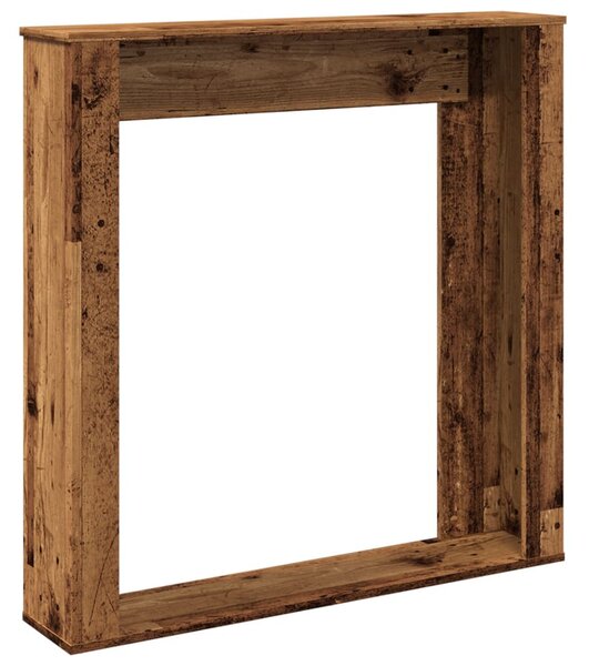 Antik fa színű szerelt fa kandallóburkolat 100 x 20 x 100 cm