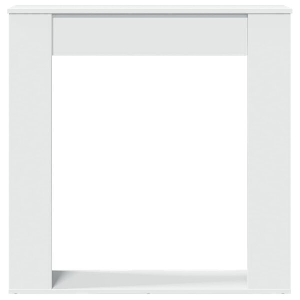 Fehér szerelt fa kandallóburkolat 100 x 20 x 100 cm