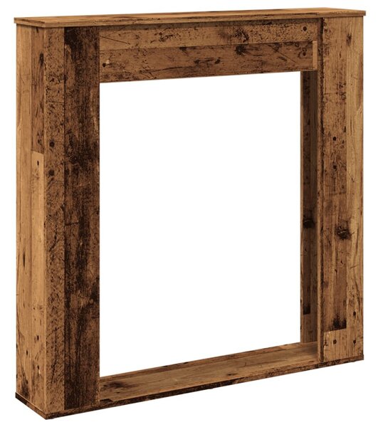 Antik fa színű szerelt fa kandallóburkolat 100 x 20 x 100 cm