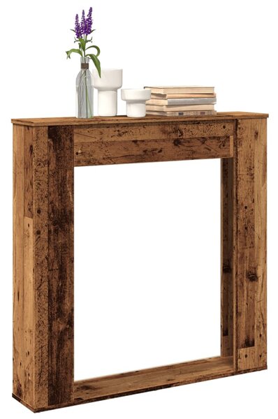 Antik fa színű szerelt fa kandallóburkolat 100 x 20 x 100 cm