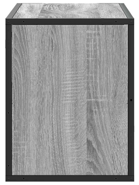 Szürke sonoma színű szerelt fa és fém TV-szekrény 80x31x39,5 cm