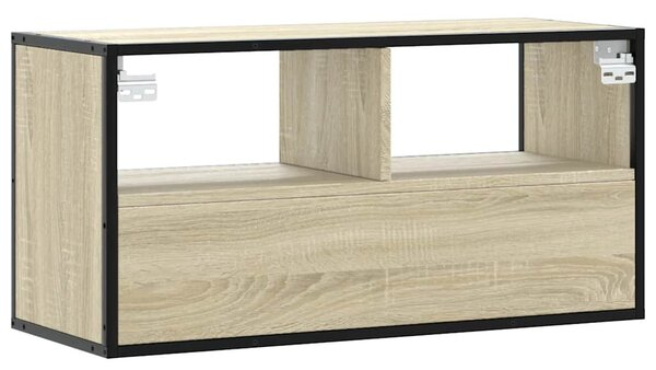 Sonoma tölgy színű szerelt fa és fém TV-szekrény 80x31x39,5 cm
