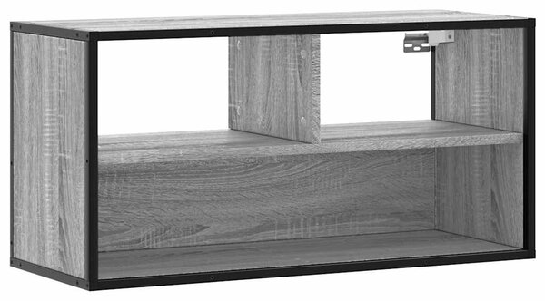 Szürke sonoma színű szerelt fa és fém TV-szekrény 80x31x39,5 cm
