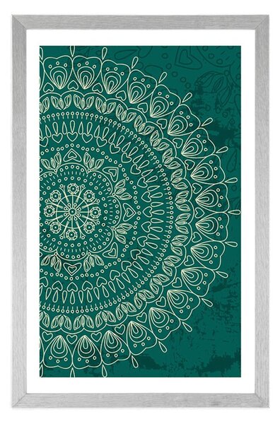 Poszter paszportuval kézzel rajzolt Mandala
