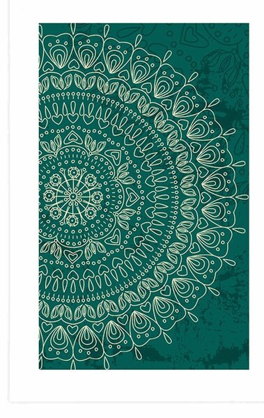 Poszter paszportuval kézzel rajzolt Mandala