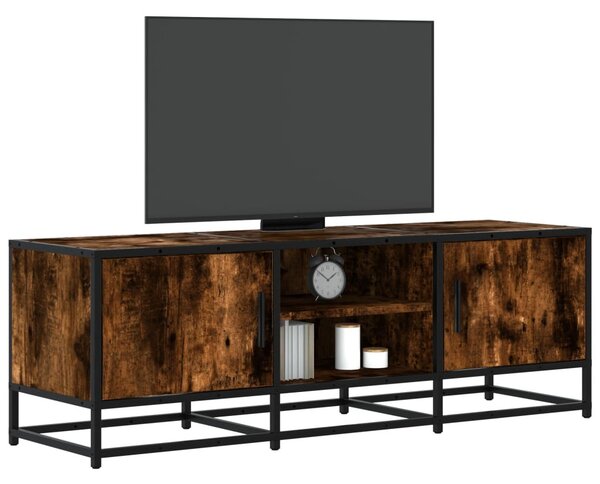 Füstös tölgy színű szerelt fa és fém TV-szekrény 120x35x41 cm