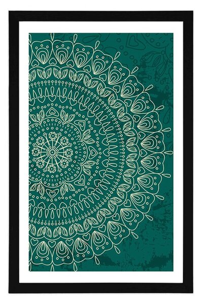 Poszter paszportuval kézzel rajzolt Mandala