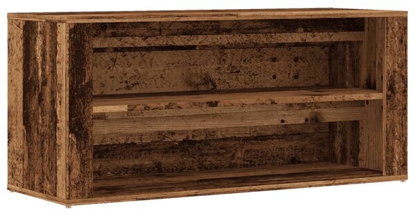 Antik fa színű szerelt fa cipőtároló pad 100 x 35 x 45 cm