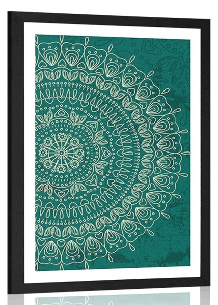 Poszter paszportuval kézzel rajzolt Mandala