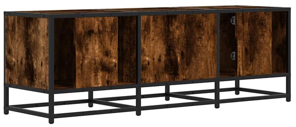 Füstös tölgy színű szerelt fa és fém TV-szekrény 120x35x41 cm