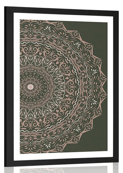 Poszter paszportuval Mandala vintage stílusban