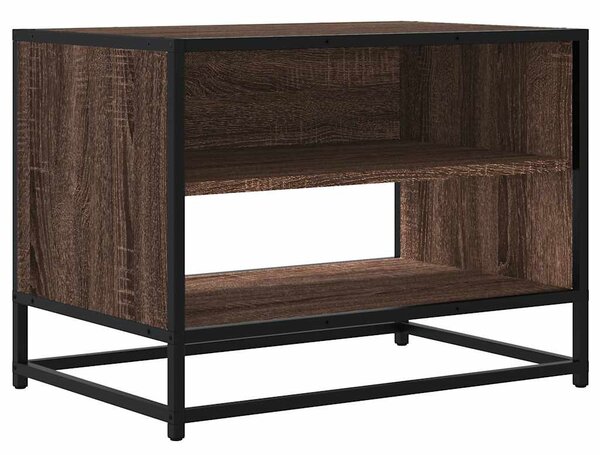 Barna tölgy színű szerelt fa és fém TV-szekrény 61x40x46 cm