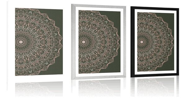Poszter paszportuval Mandala vintage stílusban