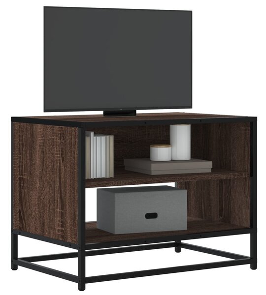 Barna tölgy színű szerelt fa és fém TV-szekrény 61x40x46 cm