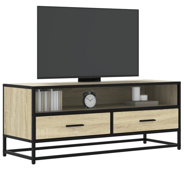 Sonoma tölgy színű szerelt fa és fém TV-szekrény 100x34,5x40 cm
