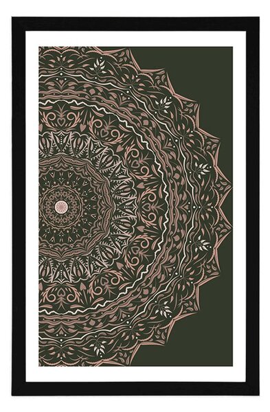 Poszter paszportuval Mandala vintage stílusban