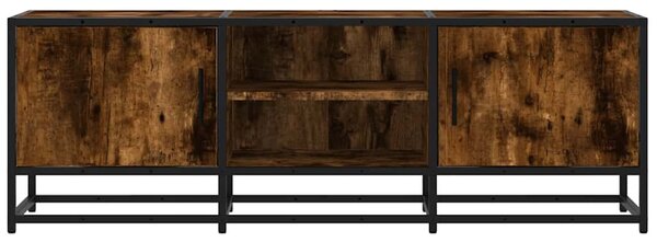 Füstös tölgy színű szerelt fa és fém TV-szekrény 120x35x41 cm