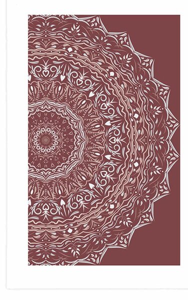 Poszter paszportuval Mandala vintage stílusban rózsaszínben