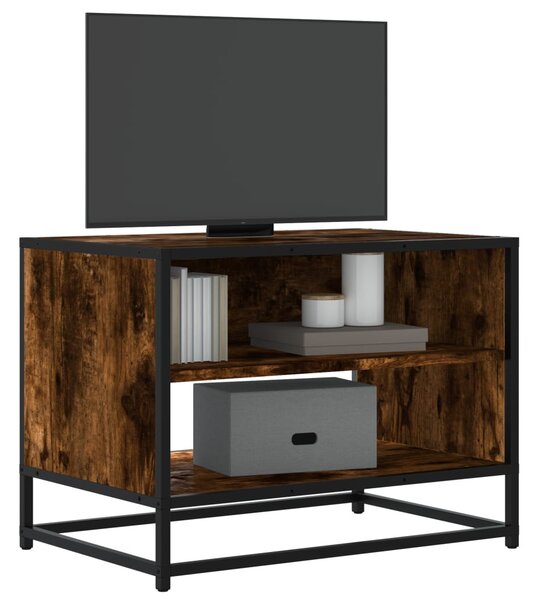 Füstös tölgy színű szerelt fa és fém TV-szekrény 61x40x46 cm
