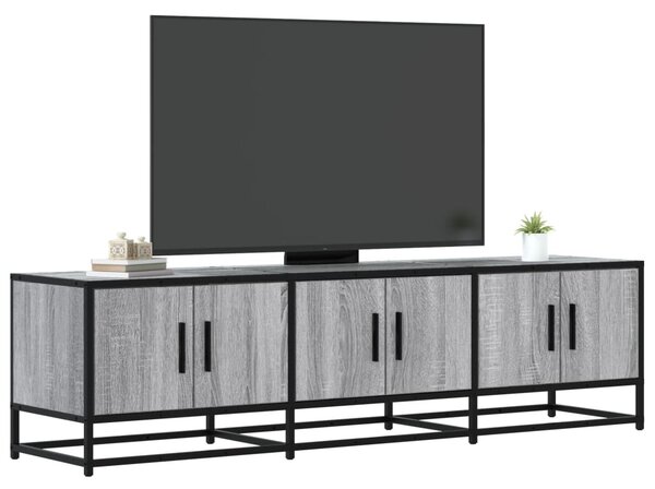 Szürke sonoma színű szerelt fa és fém TV-szekrény 150x35x41 cm
