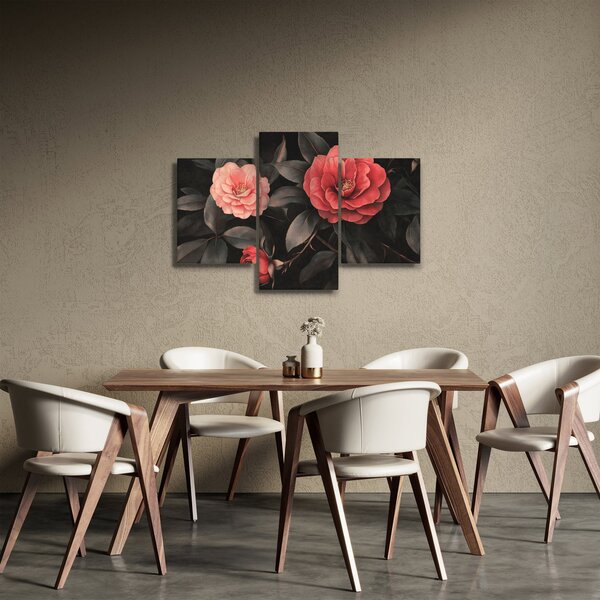 Kép - Vörös virágok sötét háttér előtt (90x60 cm)