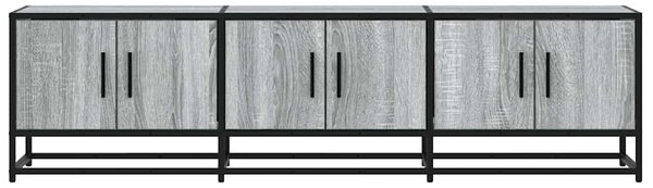 Szürke sonoma színű szerelt fa és fém TV-szekrény 150x35x41 cm