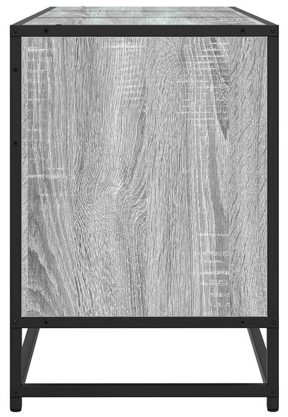 Szürke sonoma színű szerelt fa és fém TV-szekrény 150x35x41 cm
