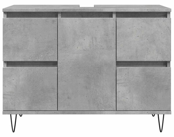 Betonszürke szerelt fa fürdőszobaszekrény 80 x 33 x 60 cm