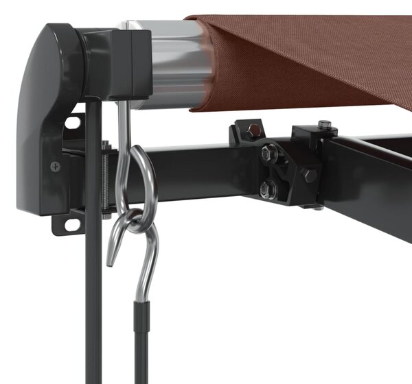 Barna automata kihúzható LED-es napellenző 600 x 300 cm