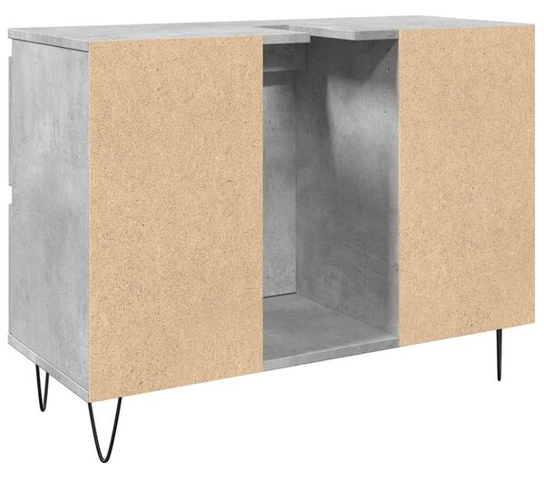 Betonszürke szerelt fa fürdőszobaszekrény 80 x 33 x 60 cm